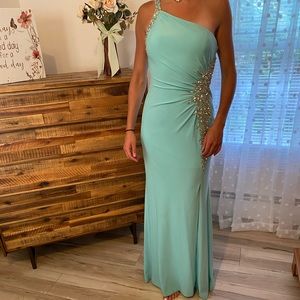 Beautiful Blue/Teal Jeweled Prom Dress
